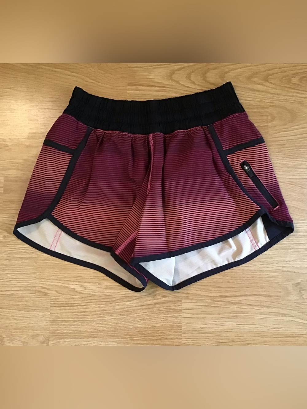 Women’s Maroon Striped Athletic Shorts